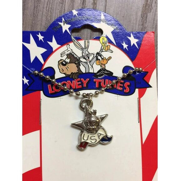 Vintage 1990s Looney Tunes Tweety Bird USA Necklace NWT - Picture 1 of 1